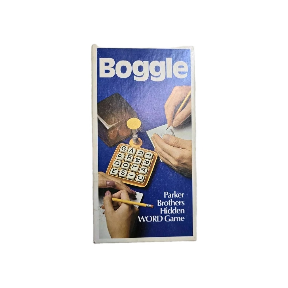 Vintage Boggle Parker Brothers Hidden Word Board Game Sand Shaker Family Fun